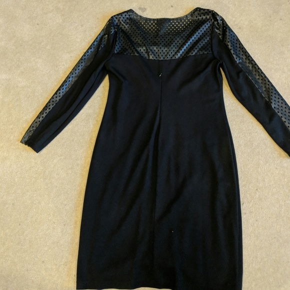 Black dress with perforated leather detailing - Picture 2 of 3